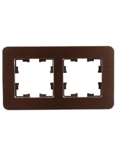 Рамка 2-м BRITE РУ-2-1-Бр метал. коричн. RE AL IEK BR-M22-M-21-K30 фото 3