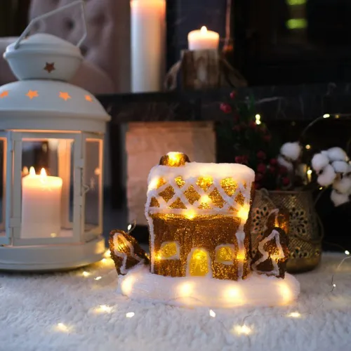 Фигура светодиодная акриловая "Пряничный домик" 26х15.5х20см 30LED 3хАА (не в комплекте) Neon-Night 513-324 фото 3