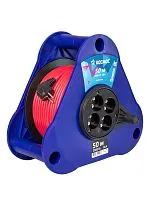 Удлинитель на треугольной катушке 4х50м без заземл. 16А IP44 3.5кВт ПВС 2х2.5 УКП КОСМОС YKTKsm50m-4g(2.5)