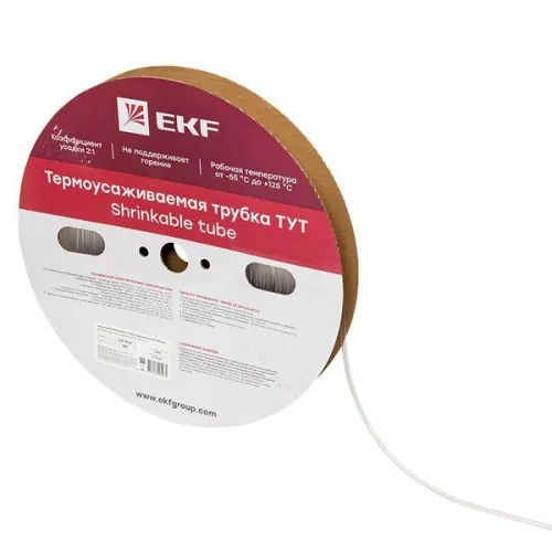 Трубка термоусадочная ТУТ 4/2 прозр. (уп.100м) PROxima EKF tut-4-tr фото 2