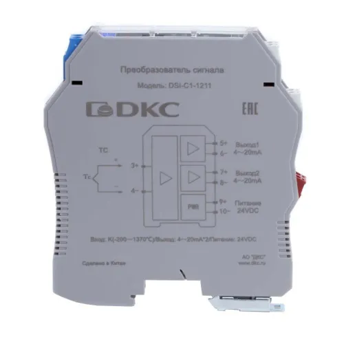 Преобразователь сигнала DSI 1 вход TC тип K 2 выход 4…20мА DKC DSI-C1-1211 фото 2