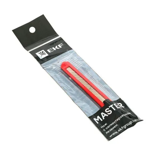 Нож с сегментированным лезвием 9мм НСМ-10 Master EKF ncm-10-ms фото 3
