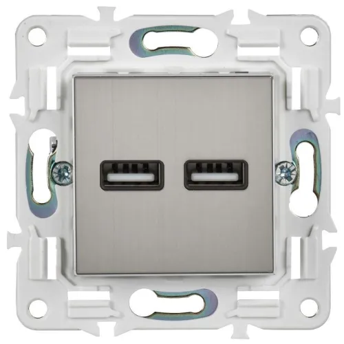 Розетка USB A+A 3.1А SKANDY SK-R15N никель IEK SK-U21-D31-K50 фото 2