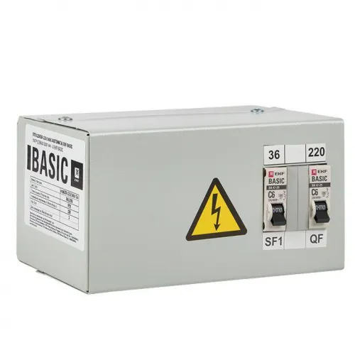 Ящик с понижающим трансформатором ЯТП 0.25 220/36В (2 авт. выкл.) Basic EKF yatp0.25-220/36v-2a фото 3