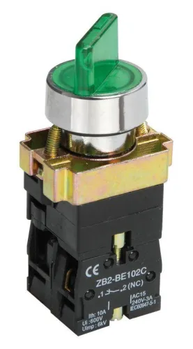 Переключатель LAY5-BK2365 на 2 полож. 1НО+1НЗ зел. KARAT IEK BSW90-BK-2-K06