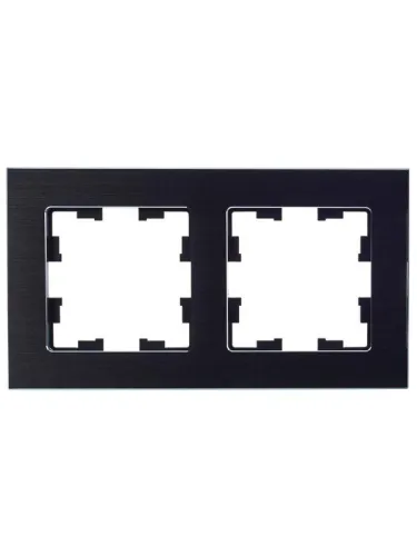 Рамка 2-м BRITE РУ-2-1-БрЧ металл черн. IEK BR-M22-M-K02 фото 3
