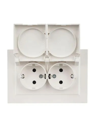 Розетка 2-м СП BRITE РСбш12-3-44-БрЖ 16А в сборе IP44 с крышкой жемчуж. IEK BR-R26-16-44-K36-F фото 6