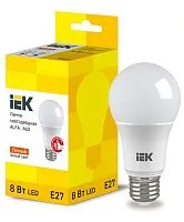Лампа светодиодная Alfa 8Вт A60 грушевидная 3000К E27 230В (6шт) IEK LLA-A60-8-230-30-E27-6