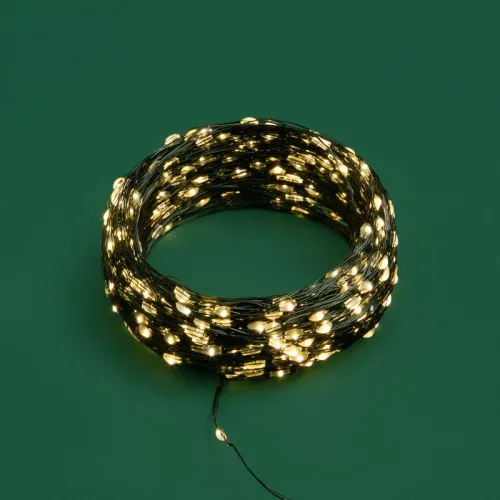 Гирлянда светодиодная "Роса" 50м 500LED тепл. бел. IP20 230В с контроллером провод зел. Neon-Night 303-286 фото 3