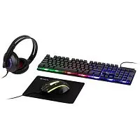 Комплект клавиатура и мышь DX850 игровые 1200-3600dpi + коврик + гарнитура черн. Intro Б0056141