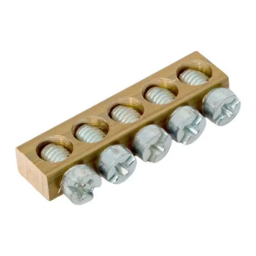 Шина PEN "ноль-земля" (6х9мм) 5 отв. для щитов Nova Unix Unix65 EKF nv-k5 фото 4