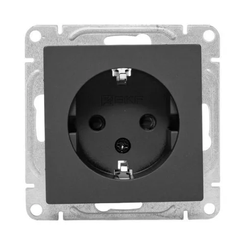 Розетка СП Эпика 16А с заземл. защ. шторки механизм черн. EKF UP1-SOB-111 фото 2