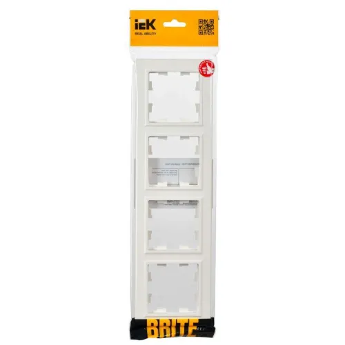 Рамка 4-м BRITE РУ-4-БрБ бел. IEK BR-M42-K01 фото 3
