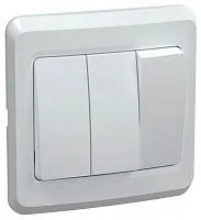 Выключатель 3-кл. 1п СП Вега 10А IP20 ВС10-3-0-ВБ бел. IEK EVV30-K01-10-DM