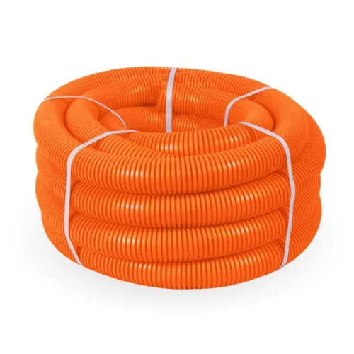 Труба гофрированная ПНД тяжелая d50мм 750 Н безгалоген. (HF) (уп.15 м) Промрукав PR02.0212 фото 2