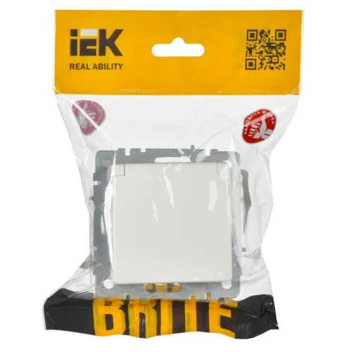 Розетка BRITE РСбш10-3-44-БрБ 16А IP44 с заземл. защ. шторки с крышкой механизм бел. IEK BR-R16-16-44-K01 фото 5