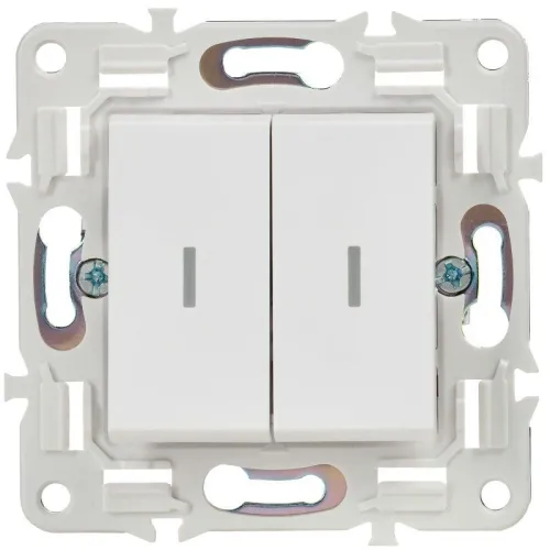 Выключатель 2-кл. SKANDY 10А SK-V09W с индикацией арктич. бел. IEK SK-V20-1-10-K01 фото 3