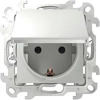 Розетка 1-м СП Simon 24 16А IP44 2P+E Push&Go механизм бел. Simon 2420448-030