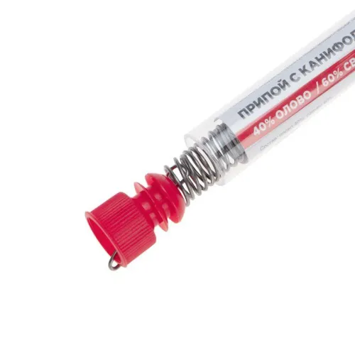 Припой с канифолью ПОС-40 10г d1.0мм (Sn40 Pb60) колба Rexant 09-3100 фото 4