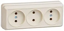 Розетка 3-м ОП Октава 10А IP20 без заземл. крем. IEK ERO30-K33-10-DC