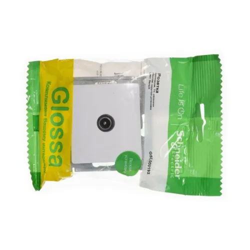 Розетка телевизионная проходная TV 1-м СП Glossa 4дБ механизм бел. SE GSL000192 фото 6