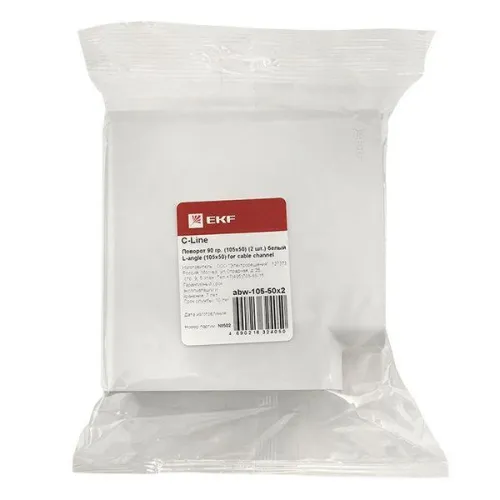Поворот на 90град. 105х50 C-Line бел. (уп.2шт) EKF abw-105-50x2 фото 2