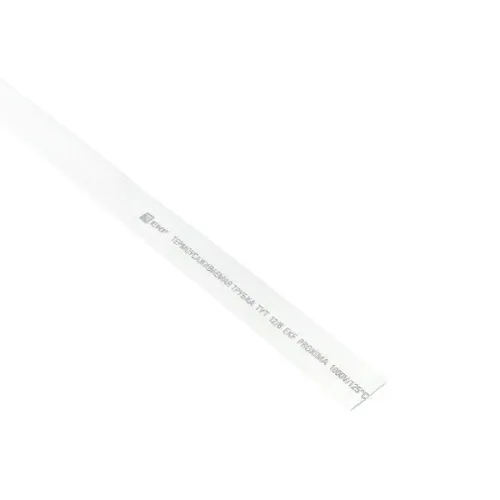 Трубка термоусадочная ТУТ нг 12/6 бел. 1м (уп.50м) PROxima EKF tut-12-w-1m