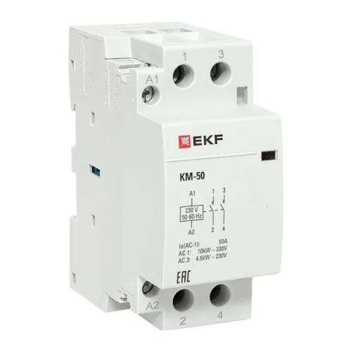 Контактор модульный КМ 50А 2NО (2 мод.) EKF km-2-50-20