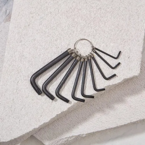 Набор ключей имбусовых TORX T10-T50 CrV 9шт оксидированные на кольце Kranz KR-12-5203 фото 2