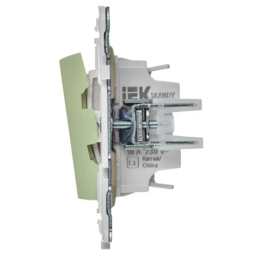 Выключатель проходной 2-кл. SKANDY 10А SK-V10G с индикацией мятный IEK SK-V22-1-10-K06 фото 3