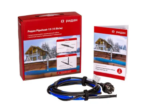 Кабель нагревательный саморег. Pipeheat-15 285Вт 19м с вилкой Ридан 21RT0808R фото 3