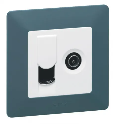 Механизм розетки TV с топологией "звезда" Valena In'matic 2 выхода RJ45 CAT.6 UTP Leg 753055 фото 2