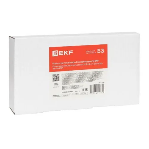 Колодка клеммная пружинная 4 Push-in 3 вывода земля EKF PIT-4-3-pe фото 3