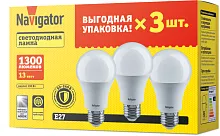 Лампа светодиодная 95 319 NLL-A60-13-230-4K-E27-PACK3 NAVIGATOR 95319