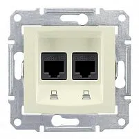 Розетка компьютерная 2-м СП Sedna RJ45 кат.6 UTP неэкранир. механизм беж. SchE SDN4800147