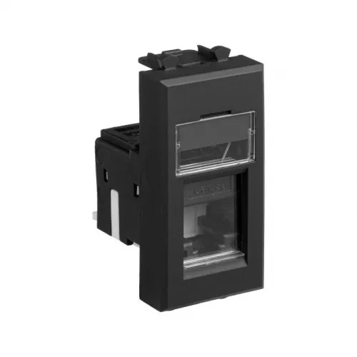 Розетка компьютерная 1мод. Avanti "Черный матовый" RJ45 кат.5E модульная DKC 4412461 фото 2