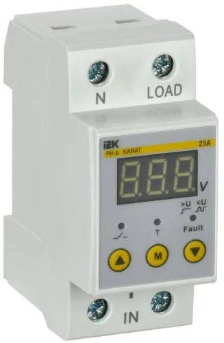 Реле напряжения РН-д 1ф 36мм 25А KARAT IEK IVR21-1-25