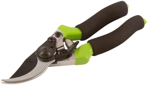 Секатор режущие кромки внахлест тефлон. покрытие лезвий пластик. ручки с мягкими накладками 215мм FIT 77086 фото 2