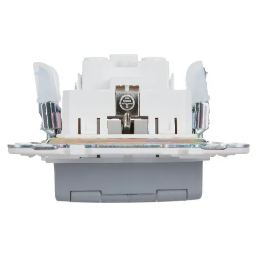 Розетка 1-м SKANDY 16А IP44 с заземл. защ. шторки с крышкой SK-R11Gr сер. IEK SK-R16-16-44-K03 фото 2