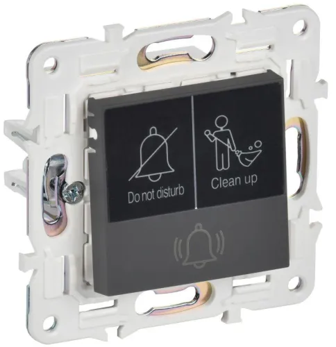 Кнопка звонка SKANDY 10А SK-V17G для отелей с индикацией графит IEK SK-V14-2-10-K53