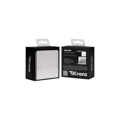 Переключатель проходной 2-кл. СП ROUND 10А перламутр Kranz KR-78-0709-1 фото 6