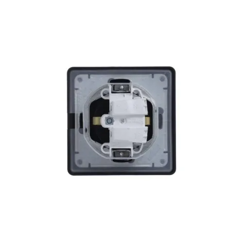 Розетка 1-м СП Glossa 16А IP44 с заземл. защ. шторки с крышкой в сборе алюм. SE GSL000348 фото 4