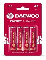Элемент питания алкалиновый AA/LR6 1.5В Energy Alkaline 2021 BL-4 (уп.4шт) DAEWOO 5029781