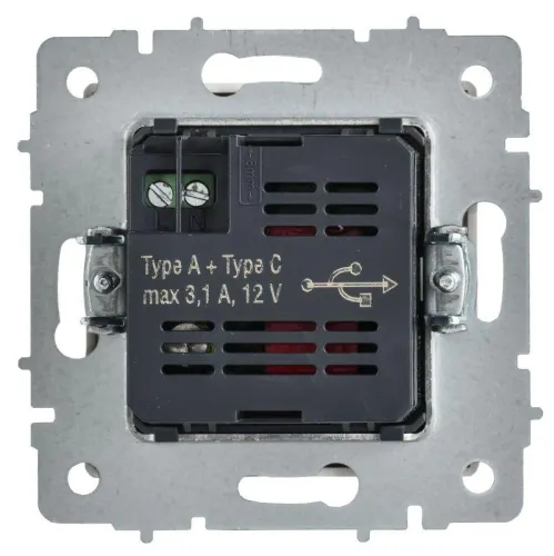 Розетка BRITE РЮ11-1-БрАБ 18Вт USB A+C механизм арктич. бел. IEK BR-U22-018-K91 фото 3