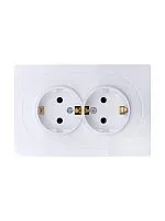 Розетка 2-м СП OSEN с заземл. ПБТ механизм бел. LEZARD 743-0200-127B
