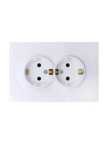 Розетка 2-м СП OSEN с заземл. ПБТ механизм бел. LEZARD 743-0200-127B