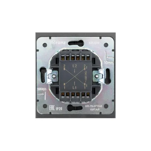 Переключатель перекрестный 1-кл. СП STRONG 10А графит Kranz KR-78-0710-6 фото 3