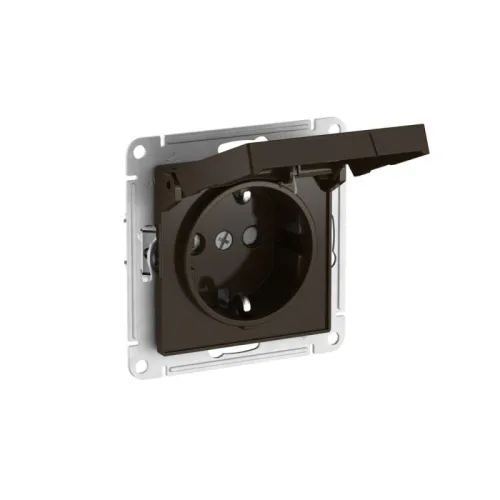 Розетка AtlasDesign 16А IP20 с заземл. защ. шторки с крышкой быстрозажим. клем. механизм мокко SE ATN000646S фото 5
