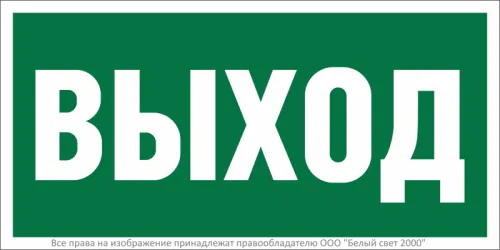 Знак безопасности BL-2010B.E22 "Выход" Белый свет a15041