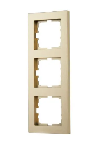 Рамка 3-м VESNA вертикал. без вставки зол. LEZARD 742-3600-153 фото 3
